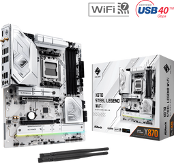 ASRock X870 Steel Legend WiFi - Moederbord - AMD X870 Chipset AM5 Socket - DDR5 tot 256 GB - PCIe 5.0 - ATX