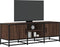 vidaXL - Tv-meubel - 120x35x41 - cm - bewerkt - hout - metaal - bruin - eikenkleur