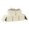 Woltu Opbergdoos met Deksel Set van 5 - Opvouwbare Stofbox met Handvatten - Crème - 48 x 30 x 36 cm