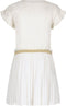 Like Flo F211-5841 - Meisjes Jurk - Off white met gouden glitter - Maat 140