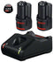 Bosch GBA 12V 2.0Ah Li-ion Accu en Snellader GAL 12V-40 - Lichtgewicht - (2 stuks)