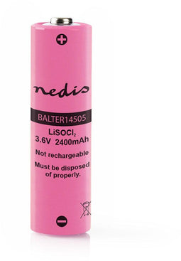 Nedis BALTER14505 - AA Lithium Batterij - 2400mAh - Roze