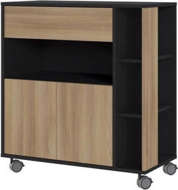 ECO Keukentrolley met wielen L 80 - Eiken en zwart decor