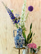 Return to Sender | Vaas Large 45 cm Bed of Flowers Blue handgeschilderd met handvat - Blauw - Bloemenvaas