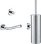 Plieger Vigo - Toiletset Accessoires - Wc borstel Wc rolhouder Handdoekhaakje - Chroom (1 set)