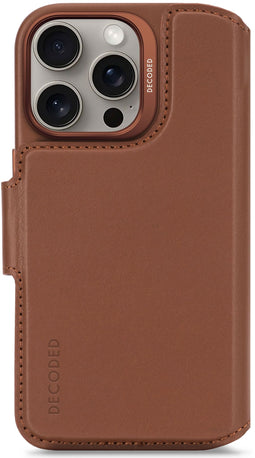 Decoded - Leather Detachable Wallet - iPhone 16 Pro - MagSafe Compatibel - Zwart