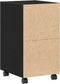 vidaXL - Zijkast - met - Wielen - Zwart - Eiken - 33x38x60 - cm - Hout