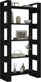 vidaXL - Boekenkast/kamerscherm - 80x35x160 - cm - massief - hout - zwart