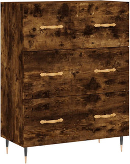 vidaXL - Dressoir - 69,5x34x90 - cm - bewerkt - hout - gerookt - eikenkleurig