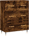 vidaXL - Dressoir - 69,5x34x90 - cm - bewerkt - hout - gerookt - eikenkleurig