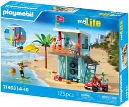 PLAYMOBIL 71903 - Reddingstoren met strandbuggy - Inclusief reddingsplank en hond - Multicolore