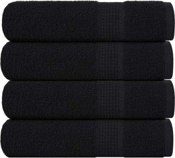 vidaXL - Douchehanddoeken - 4 - st - 70x140 - cm - 360 - g/m² - 100% - katoen - zwart