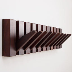 Urban State Piano - Wandkapstok - 10 haken - Donker hout - Walnoot finish