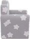 Kinderbank met sterren zacht pluche lichtgrijs