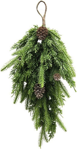 Kunsttak kersthanger conifeer dennenappels, 51 cm