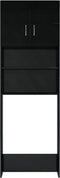 vidaXL - Wasmachinekast - 64x25,5x190 - cm - hoogglans - zwart