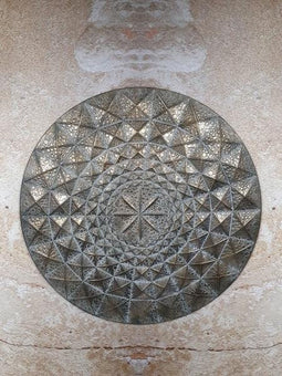 Wanddecoratie mandala metalen muurdecoratie 3D brons 87 cm