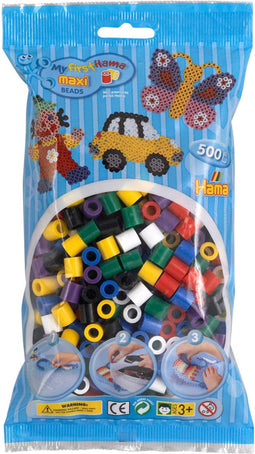 Hama - Maxi Strijkkralen - Mix Basiskleuren - 500 Stuks