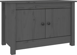 vidaXL - Schoenenkast - 70x38x45,5 - cm - massief - grenenhout - grijs