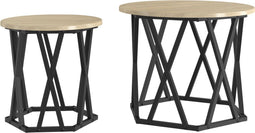 vidaXL - Nesting - Bijzettafels - (2 - stuks) - in - Sonoma - Eiken - Hout
