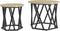 vidaXL - Nesting - Bijzettafels - (2 - stuks) - in - Sonoma - Eiken - Hout