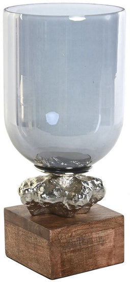 Kaarshouder DKD Home Decor 16,5 x 16,5 x 38,5 cm Kristal Aluminium
