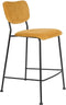 Zuiver Benson Barkruk - Zithoogte 65 Cm - Set Van 2 - Stof Okergeel - Zwart Metalen Frame