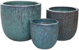 PTMD Johnita Turquoise Round Ceramic Pot SV3
