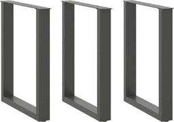 vidaXL - Salontafelpoten - 3 - st - U-vormig - 70x(72-73) - cm - staal - antraciet