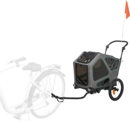Trixie Fietskar - Hondenfietskar - Waterafstotend - Grijs/Salie 62X80X92 cm