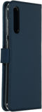 Selencia Galaxy A50 / A30s - Echt Lederen Bookcase - Ruimte voor 3 pasjes - Blauw