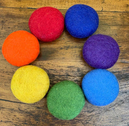 Papoose Toys Papoose Toys Rainbow 5cm Felt Balls/7pc