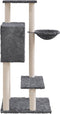 vidaXL - Kattenmeubel - met - sisal - krabpalen - 108,5 - cm - donkergrijs