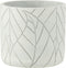 J-Line bloempot Blad - keramiek - wit/zilver - small - Ø 13.50 cm - 2 stuks