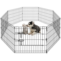 Ceruzo Puppyren – Opvouwbaar – met Deur – 8 Panelen 60×60 cm – 480 cm omtrek