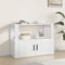 vidaXL - Dressoir - 80x30x60 - cm - bewerkt - hout - hoogglans - wit