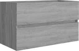 vidaXL - Wastafelkast - 80x38,5x45 - cm - bewerkt - hout - grijs - sonoma - eikenkleur