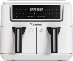TurboTronic AF118 - Dubbele Airfryer XXL - 7,6 Liter - 12 programma's - Wit