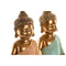 Decoratieve figuren Home ESPRIT Groen Roze Boeddha Orientaals 10 x 8 x 24 cm (2 Stuks)
