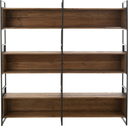 J-Line rek - hout/metaal - zwart/naturel - large
