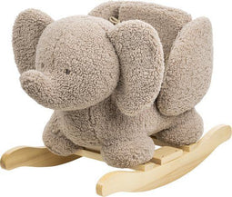 Nattou Teddy Olifant - Hobbelpaard - Zacht Zitje 59 x 45 cm - Taupe