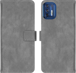 iMoshion Hoesje Geschikt voor Motorola Moto G9 Plus Hoesje Met Pasjeshouder - iMoshion Luxe Bookcase - Grijs