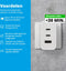 FlinQ 65W Snellader Adapter - Snellader - 2x USB-C & 1x USB-A - Wit