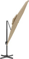 vidaXL - Zweefparasol - met - dubbele - bovenkant - 400x300 - cm - taupe