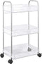 vidaXL - Opbergtrolley - 3-laags - 37x28x68 - cm - acryl - transparant