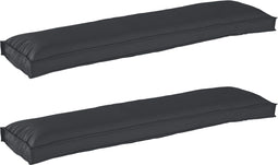 vidaXL - Ligbed - Kussens - voor - Bank - 2 - stuks - Zwart - 150x40x8 - cm - Oxford - Stof
