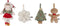 Little Dutch Rosa - Kerstboomhangers - Set van 4 pluche hangers - Rood Groen Bruin Wit (4 stuks)
