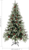 vidaXL - Kerstboom - met - LED - en - dennenappels - 195 - cm - PVC - en - PE - groen - en - wit