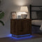 vidaXL - Nachtkastje - met - LED-verlichting - in - Oude - Hout - 44x34,5x45 - cm