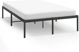 vidaXL - Bedframe - metaal - zwart - 135x190 - cm